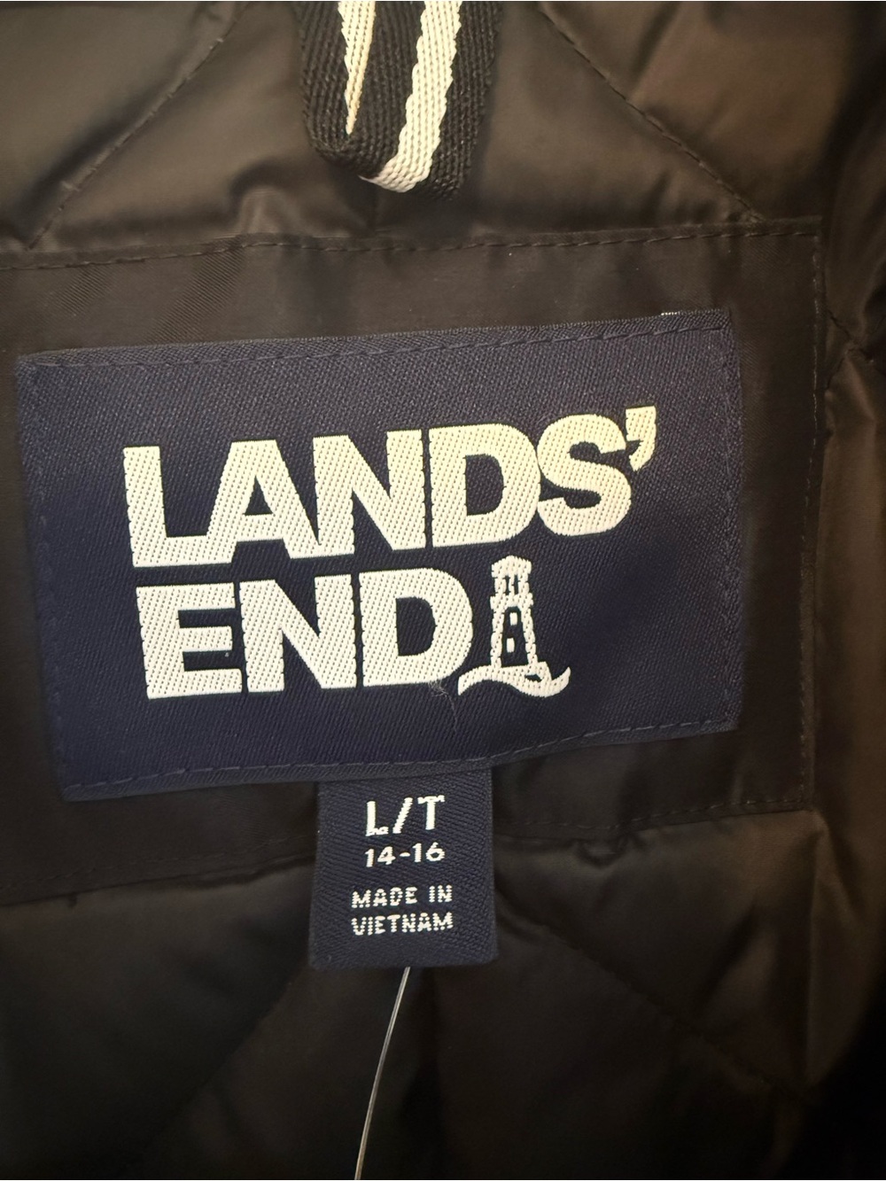 Lands’ End Women’s L Tall 14-16 Black 600 Fill HyperDRY Down Parka NWT - Picture 6 of 8